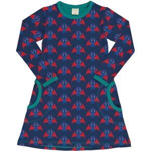 Maxomorra Halloween Bat Them Long Sleeve Dress Sz 110/116cm